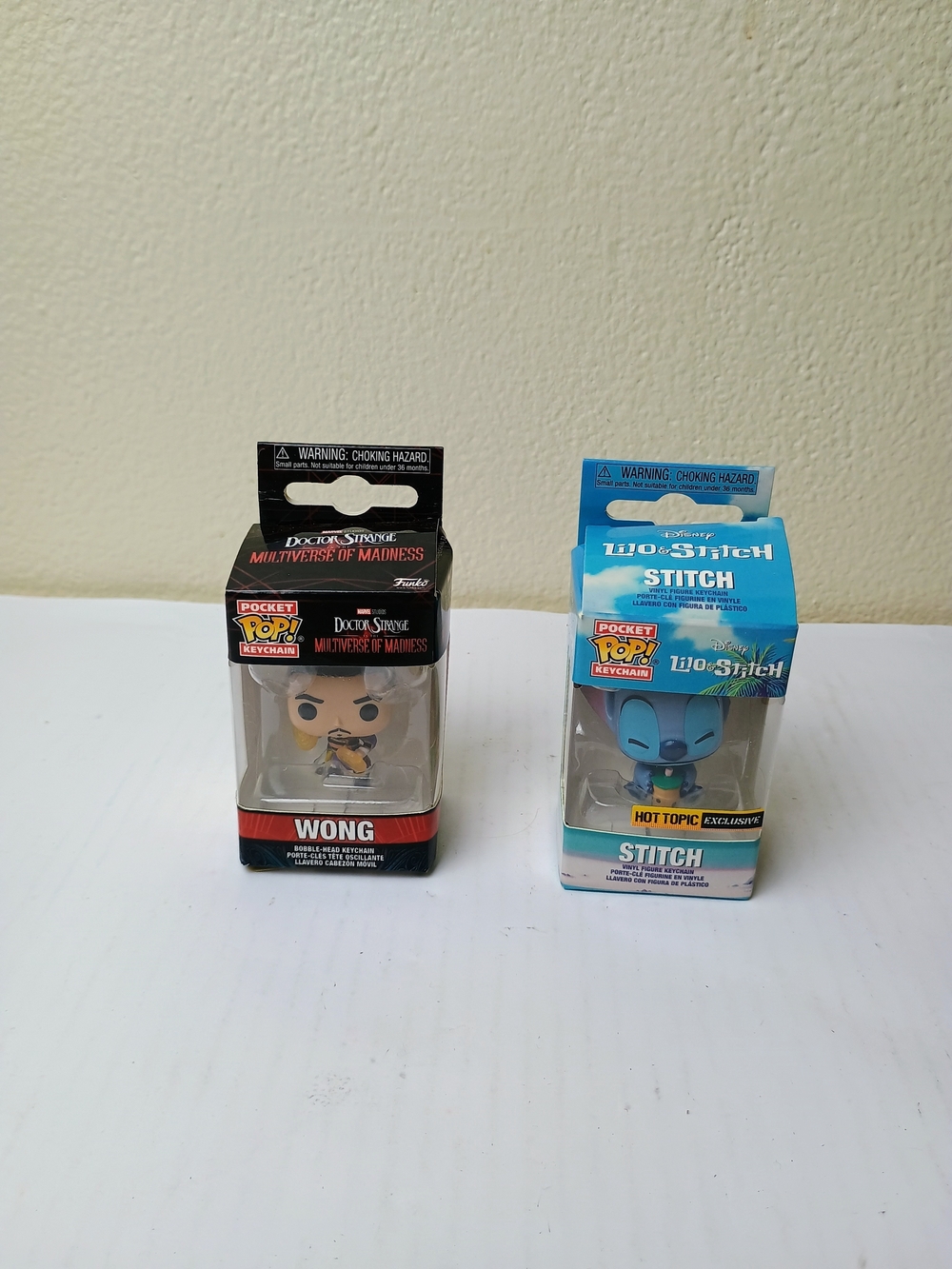Funko Pocket Pop! Keychains – Black, Red & Blue Characters (Wong & Stitch)